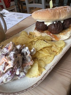 Falafel sandwich with chilli jam and vegan mayo   at Heidi's Grasmere Lodge in Grasmere
