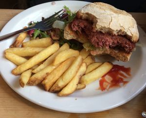 Vegan burger  at Heidi's Grasmere Lodge in Grasmere