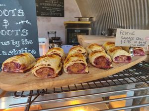 Christmas sausage rolls at Roots & Shoots Cafe in Bath