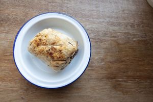 Vegan Sausage and Onion Roll at Roots & Shoots Cafe in Bath