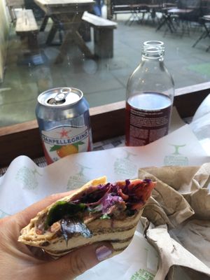 Jackfruit wrap  at Roots & Shoots Cafe in Bath