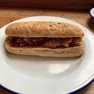 Fakon butty at Roots & Shoots Cafe in Bath