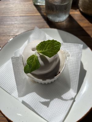 Chocolate lava cake with vegan vanilla ice creamm  at Salty Swami's in Hikkaduwa