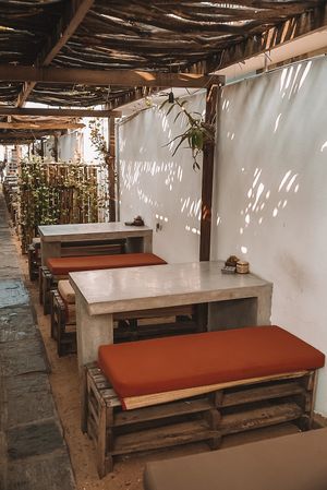 one of the seating areas  at Salty Swami's in Hikkaduwa