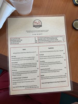 Menu  at Melt Revival in Cincinnati