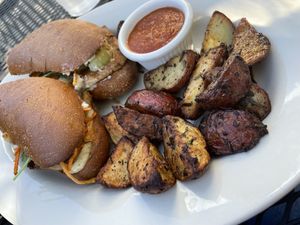 Vegan bahn mi with roasted red skin potatoes 🤤 at Melt Revival in Cincinnati