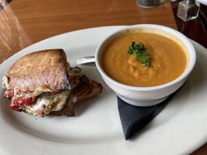 1/2 vegetarian cheesesteak and lentil soup   at Melt Revival in Cincinnati