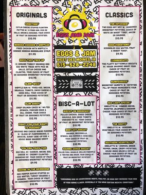 Full menu at Eggs and Jam in West Des Moines