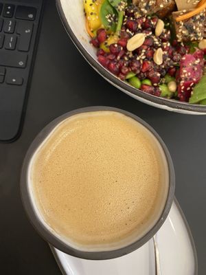 Coconut coffee - I love it how friendly the staff is! at Wild Bowls in Luzern