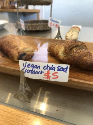 Vegan brioches and vegan chia seed croissants  at The Place to Be in Santa Monica