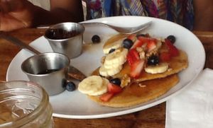 Pancakes with fresh fruit at Sun in Bloom in Brooklyn