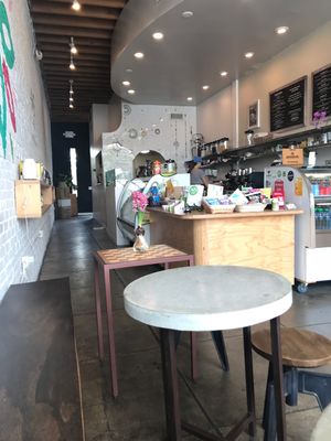 Inside. There’s more seating in their patio at AVO Cafe in Santa Monica