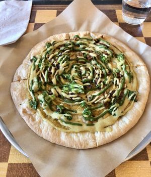 Chësy Pesto Bäcon pizza
 at AVO Cafe in Santa Monica