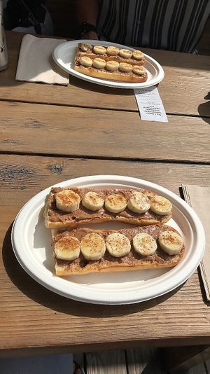 Our breakfast of ABC toast- yummy at AVO Cafe in Santa Monica