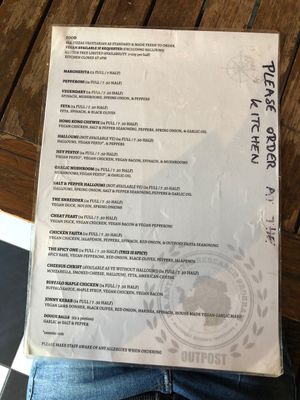 Menu July 2024  at Outpost in Liverpool