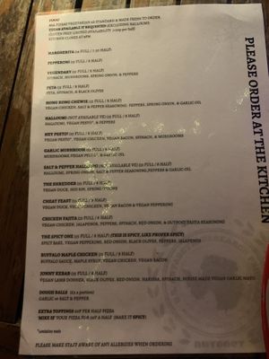 Menu   at Outpost in Liverpool