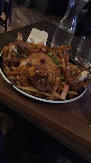 Cauliflower fries and pie  at Pieminister - Broad Quay in Bristol