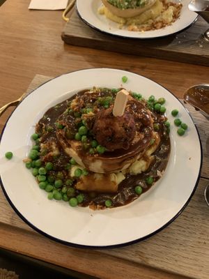 Mock a doodle covered in vegan gravy   at Pieminister in Cardiff