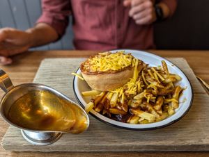 Feelin' Gravy with the This Isn't a Chicken & Bacon pie at Pieminister in Cardiff