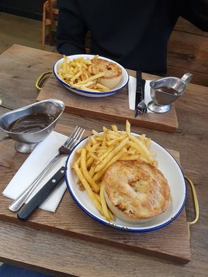 Mooless moo and chips at Pieminister in Birmingham