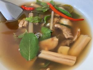 Spicy soup spicy at Mhee Yim Vegetarian Food in Hua Hin