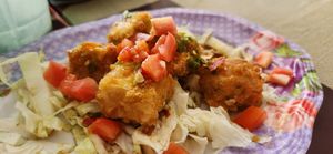 Delicious tofu. Spicy though. at Mhee Yim Vegetarian Food in Hua Hin