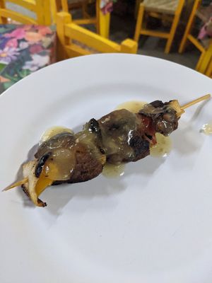 Soy kabob at Planeta Vegetariano in Puerto Vallarta