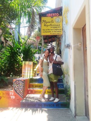Lovely couple i took on a vegan restaurants tour at Planeta Vegetariano in Puerto Vallarta