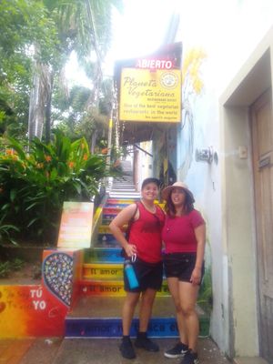 Tour clients:) at Planeta Vegetariano in Puerto Vallarta