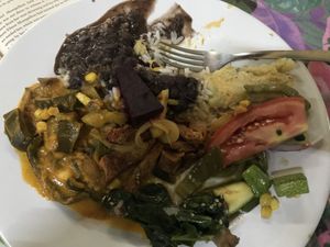 A plate of some of the choices   at Planeta Vegetariano in Puerto Vallarta