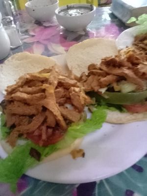 So lots of veggies to put on it. at Planeta Vegetariano in Puerto Vallarta