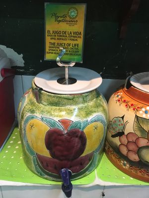 unlimited green juice  at Planeta Vegetariano in Puerto Vallarta