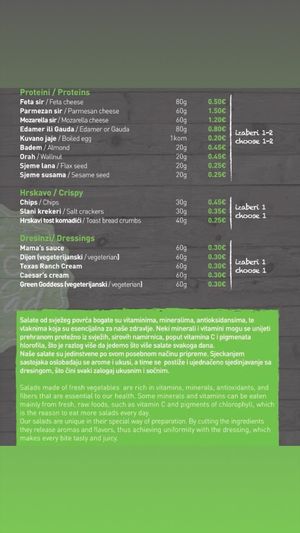 Menu page 4 at Juice & Salad in Podgorica
