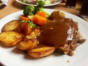Vegan steak and Guinness pie  at Ryan's Bar in Derby
