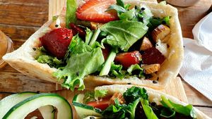 pitta hummus at Peace & Bowl in Playa Del Carmen