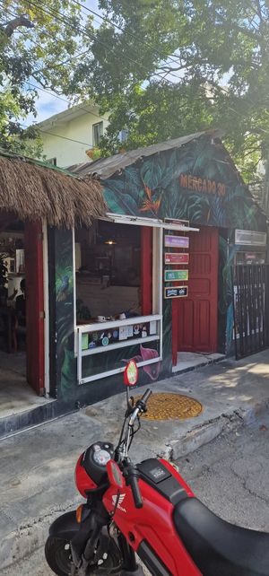 Outside at Peace & Bowl in Playa Del Carmen