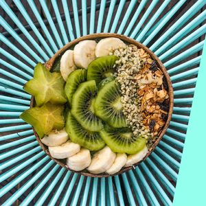 The green one, with kiwi and hemp seed .. delicious  at Peace & Bowl in Playa Del Carmen