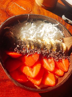 cacao bowl  at Peace & Bowl in Playa Del Carmen