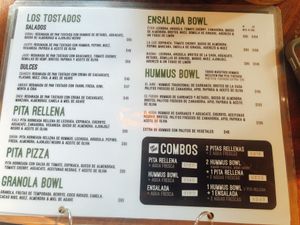 carta  at Peace & Bowl in Playa Del Carmen