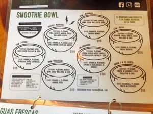 carta at Peace & Bowl in Playa Del Carmen