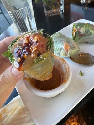 Summer rolls I destroyed  at Bulan Thai Vegetarian Kitchen - Silver Lake in Los Angeles