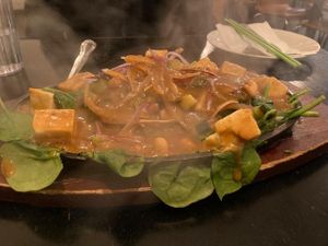 Vegan sizzling pra ram at Bulan Thai Vegetarian Kitchen - Silver Lake in Los Angeles