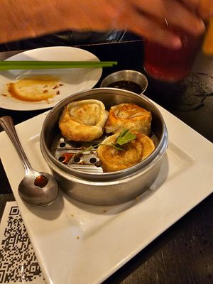 Dumplings w/ my dumpling at Bulan Thai Vegetarian Kitchen - Silver Lake in Los Angeles