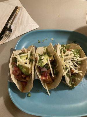 Blackened tofu Tacos vegan option at Moondog in Key West