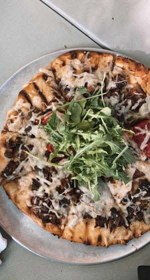 roasted mushroom truffle pizza - veganized for $1 more! at Moondog in Key West