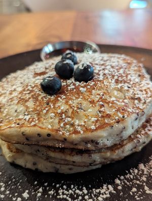 Blueberry Lemon Quinoa Pancakes at Moondog in Key West