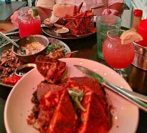 Blackened Tofu. Homemade Green Giant Burger. at Moondog in Key West