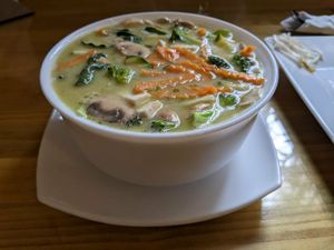 Green thai curry soup at Thai Connection in Cuenca