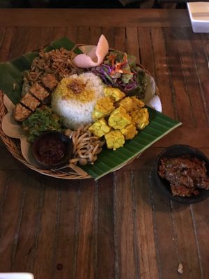 I will update the name of this dish when I go back but this was amazing! So much flavor and the sauce (on the side) was actually spicy!  at Cafe Bali Campur in Tokyo