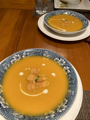 pumpkin soup at Natural House Pumpkin in Hakuba